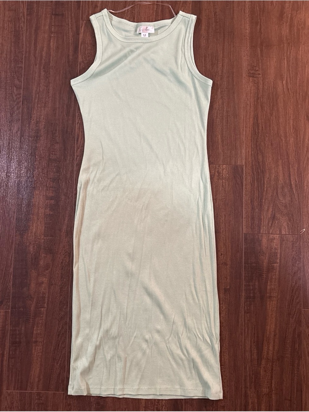 Just Be Sleeveless Ribbed Midi Dress - Sage Green